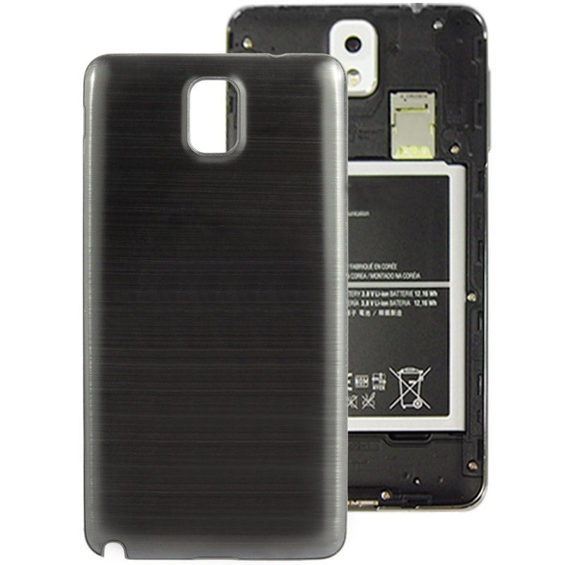 For Galaxy Note III / N9000 Full Metallic Brushed Battery Cover with Black Frame (Black)