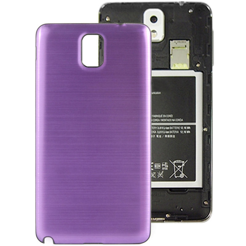 For Galaxy Note III / N9000 Full Metallic Brushed Battery Cover with Black Frame (Purple)