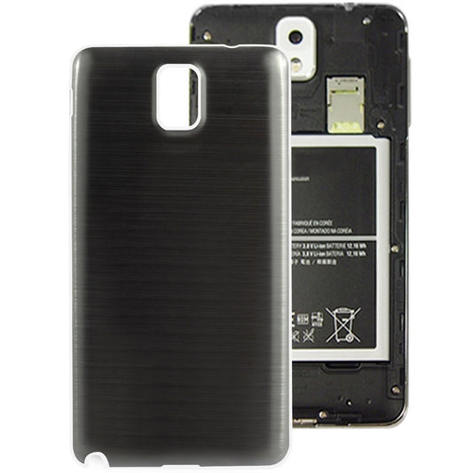 For Galaxy Note III / N9000 Full Metallic Brushed Battery Cover with White Frame (Black)