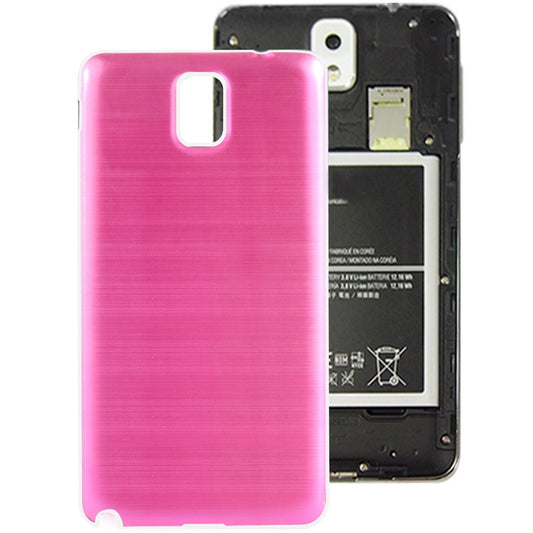 For Galaxy Note III / N9000 Full Metallic Brushed Battery Cover with White Frame (Magenta)