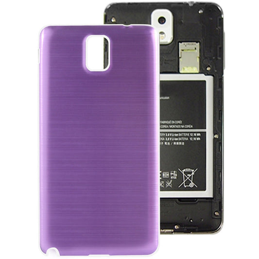 For Galaxy Note III / N9000 Full Metallic Brushed Battery Cover with White Frame (Purple)