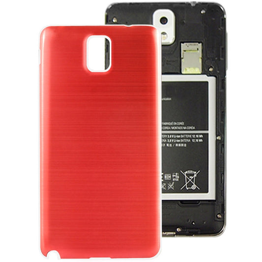 For Galaxy Note III / N9000 Full Metallic Brushed Battery Cover with White Frame (Red)