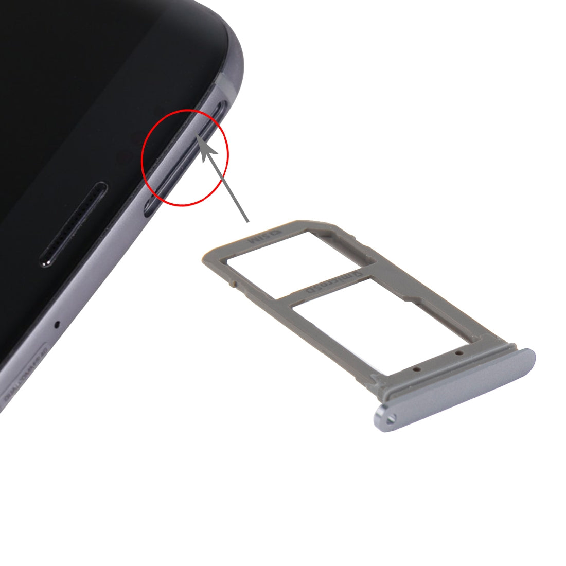 For Galaxy S7 Edge / G935 SIM Card Tray and Micro SD Card Tray (Blue)