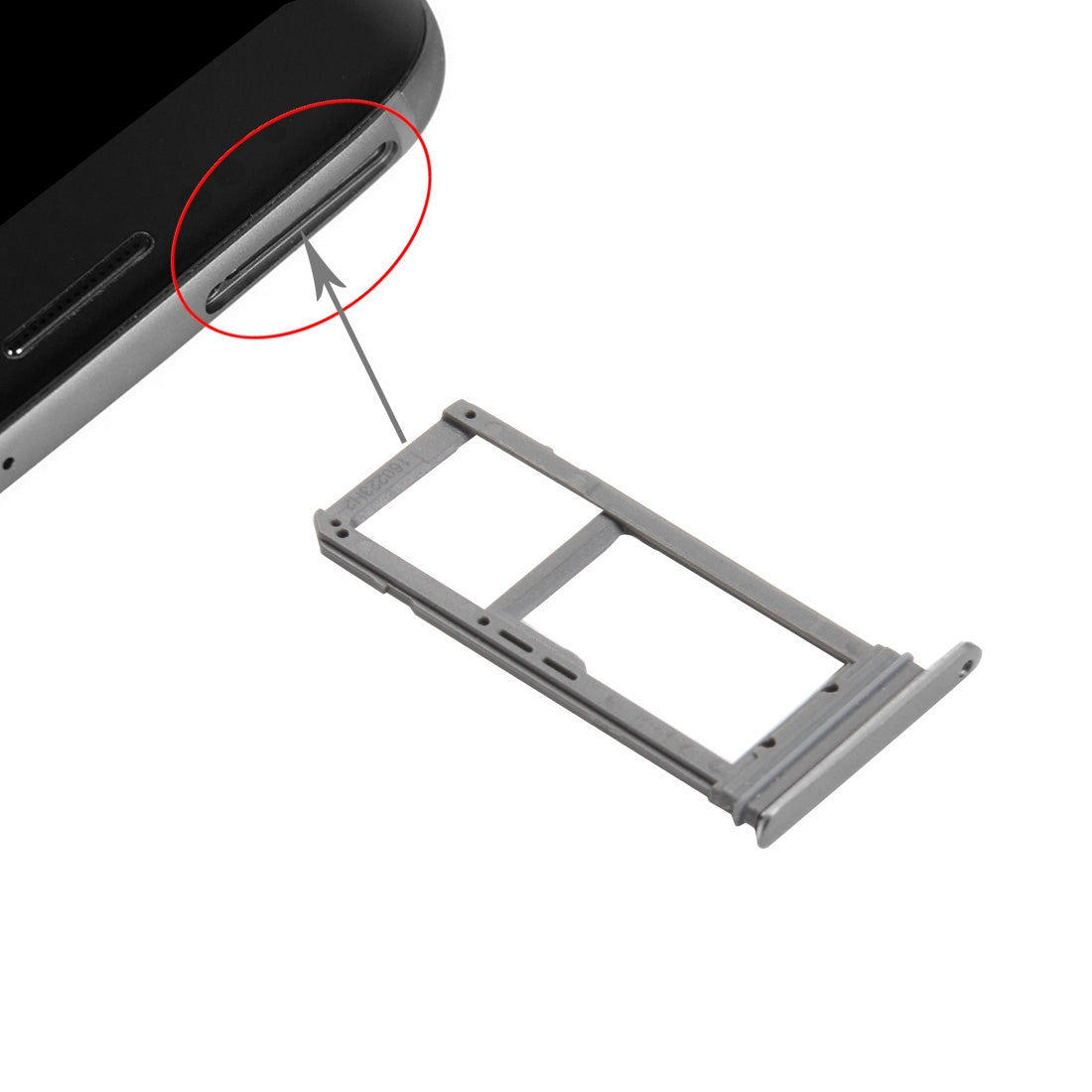 For Galaxy S7 Edge / G935 SIM Card Tray and Micro SD Card Tray (Grey)