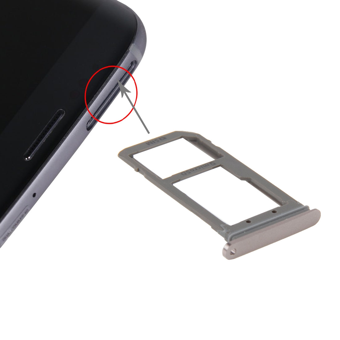 For Galaxy S7 Edge / G935 SIM Card Tray and Micro SD Card Tray (Rose Gold)