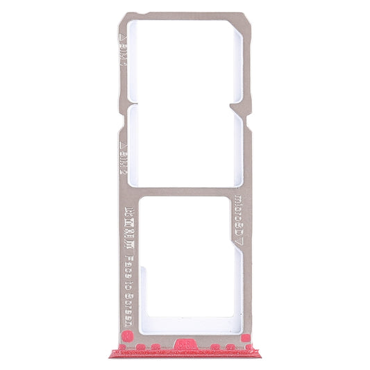 For OPPO A3 2 x SIM Card Tray + Micro SD Card Tray (Red)