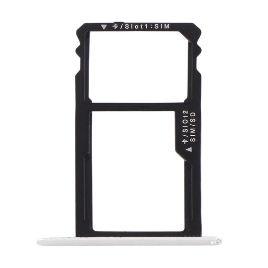 For Huawei Honor 7 Nano SIM Card Tray + Nano SIM / Micro SD Card Tray (Silver)