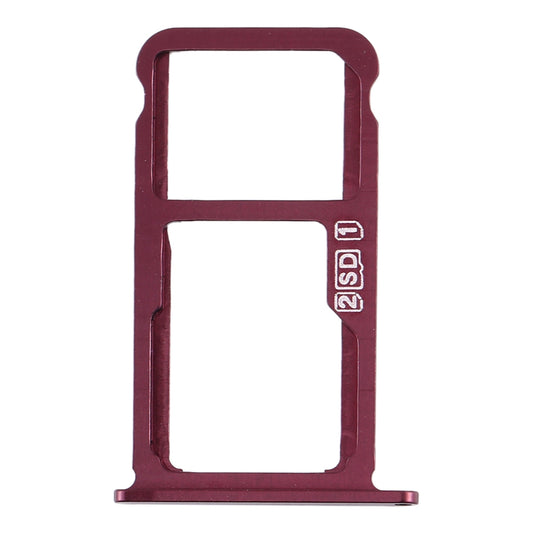 SIM Card Tray + SIM Card Tray / Micro SD Card Tray for Nokia X7 / 8.1 / 7.1 Plus / TA-1131(Purplish Red)