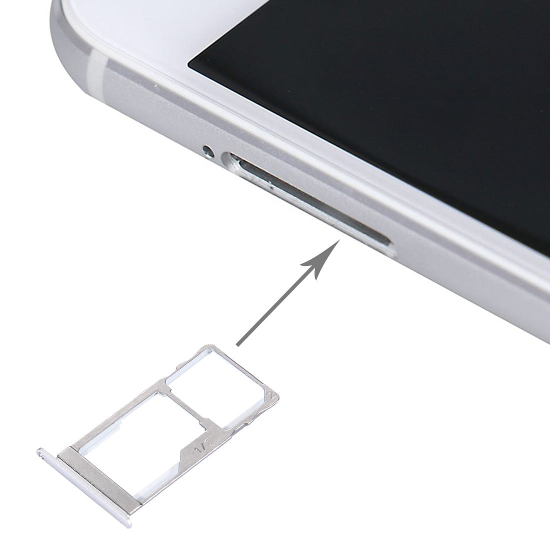 For Meizu Pro 5 SIM + SIM / Micro SD Card Tray (Silver)