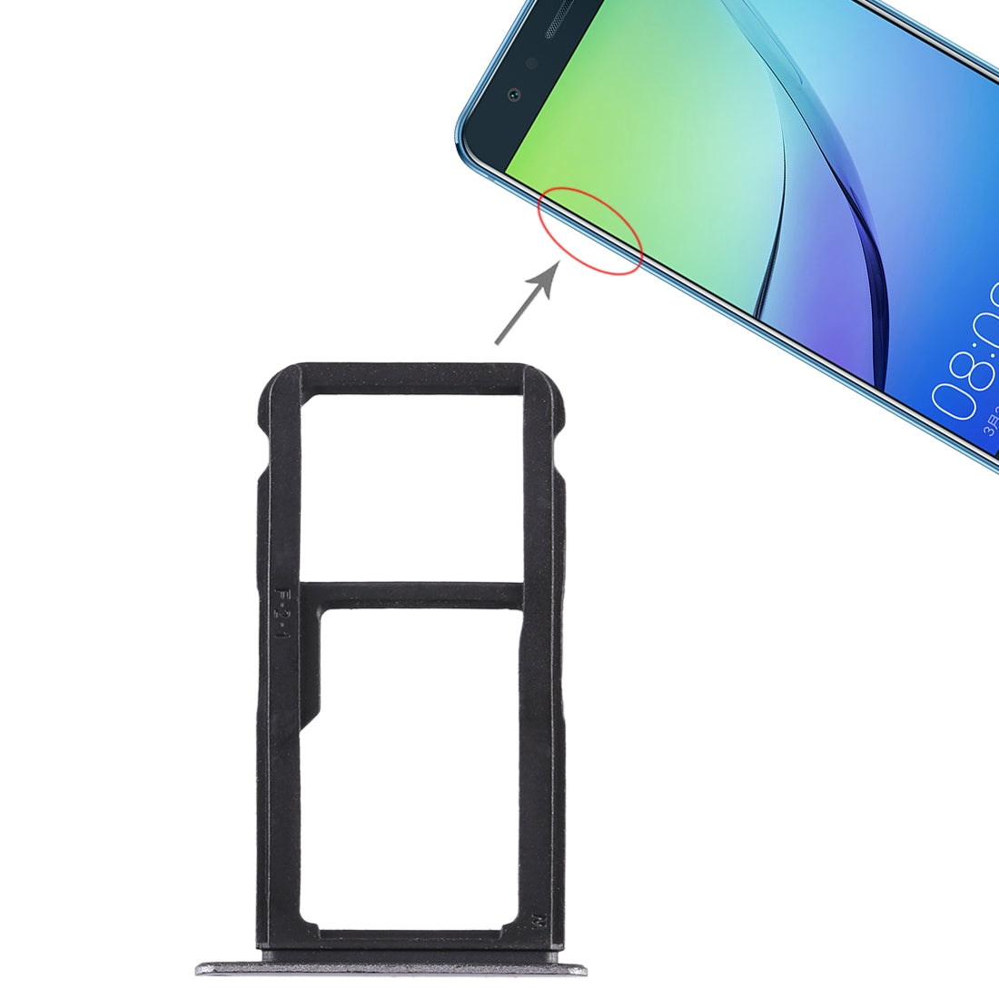 SIM Card Tray + SIM Card Tray / Micro SD Card Tray for Huawei Nova Lite (Grey)