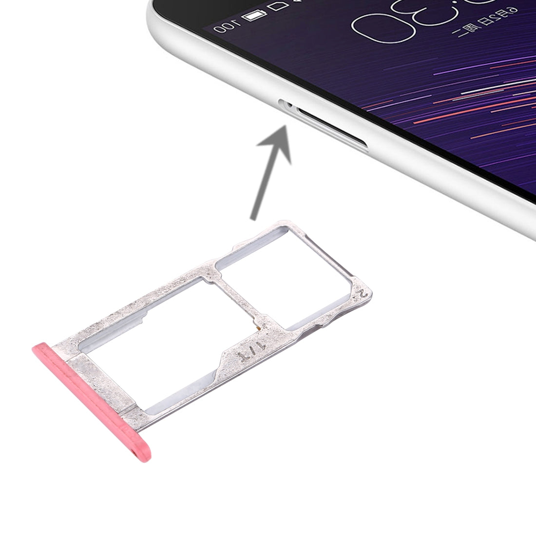 For Meizu Meilan Metal SIM + SIM / Micro SD Card Tray (Pink)