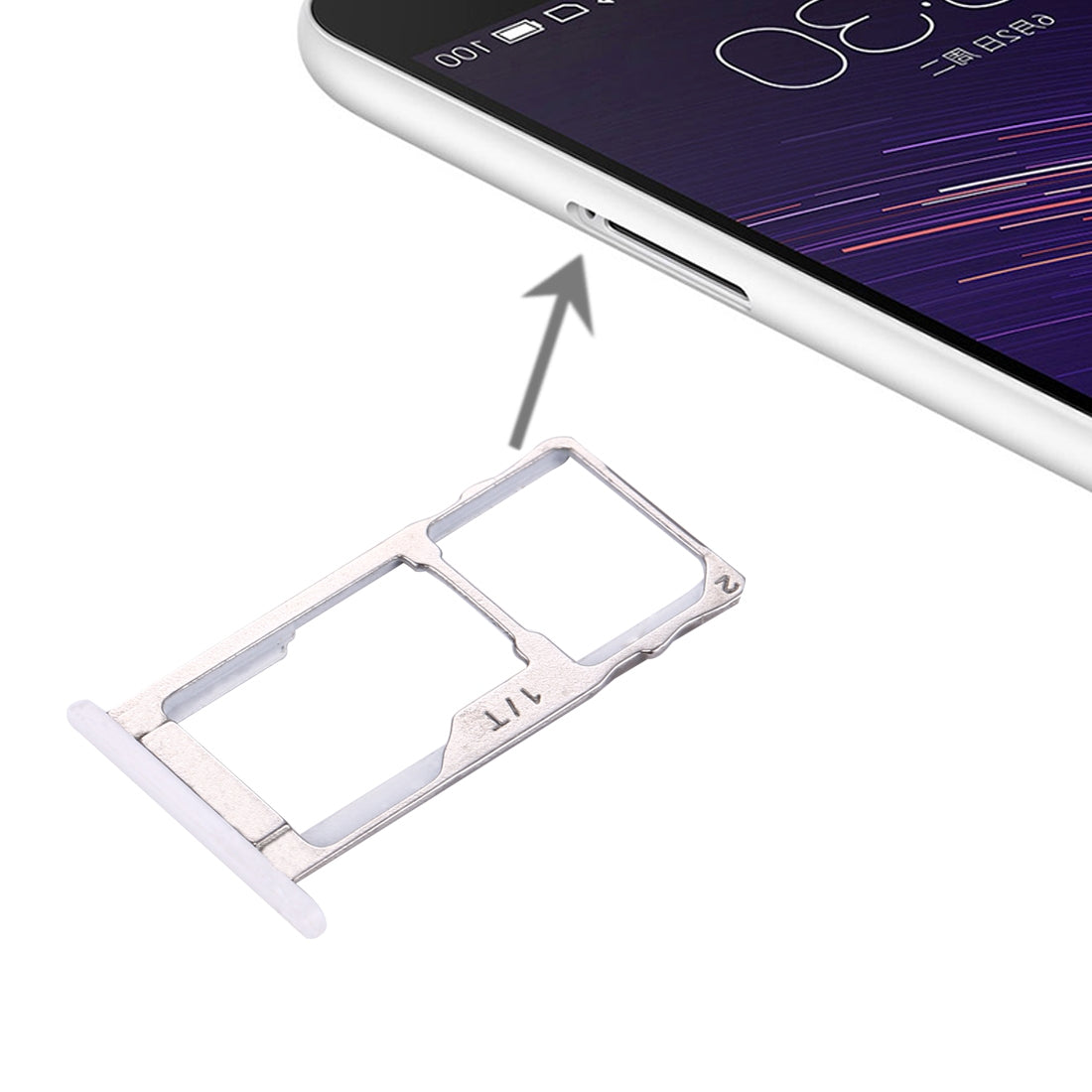 For Meizu Meilan Metal SIM + SIM / Micro SD Card Tray (White)