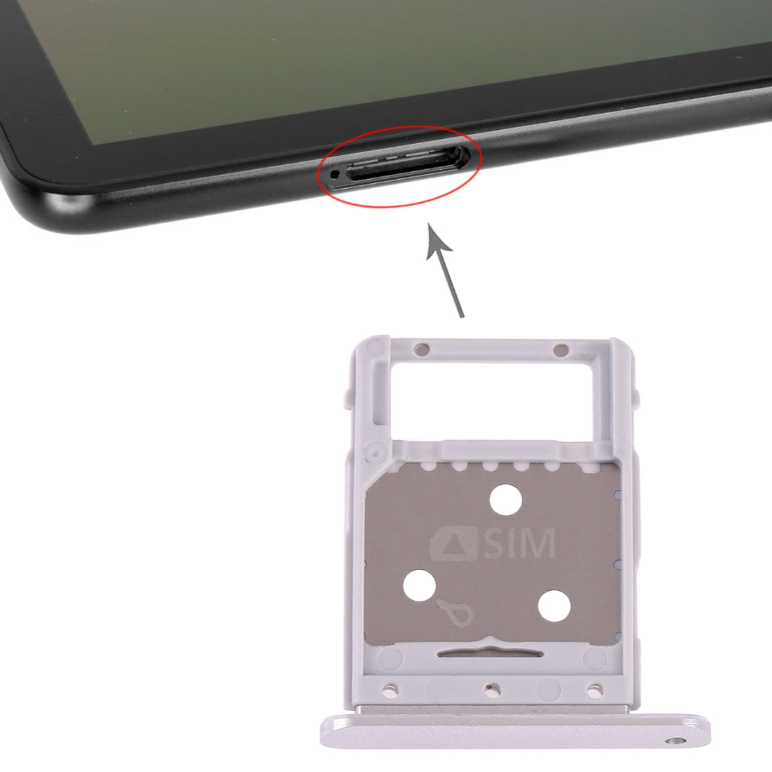 For Galaxy Tab S4 10.5 T835 SIM Card Tray + Micro SD Card Tray (Silver)