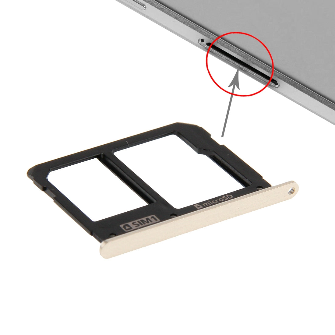 For Galaxy A9(2016) / A9000 SIM Card Tray and Micro SD Card Tray (Gold)