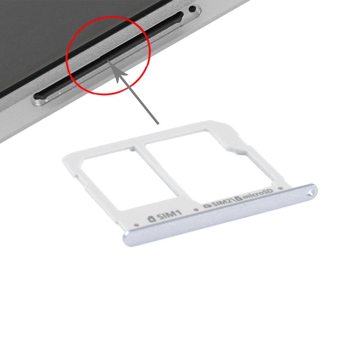 For Galaxy A3(2016) / A3100 & A5(2016) / A5100 & A7(2016) / A7100 SIM Card Tray and Micro SD Card Tray (Grey)