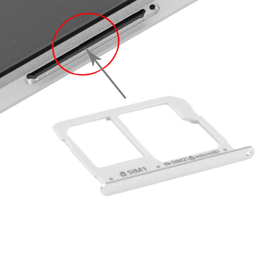 For A3(2016) / A3100 & A5(2016) / A5100 & A7(2016) / A7100 SIM Card Tray and Micro SD Card Tray (Silver)