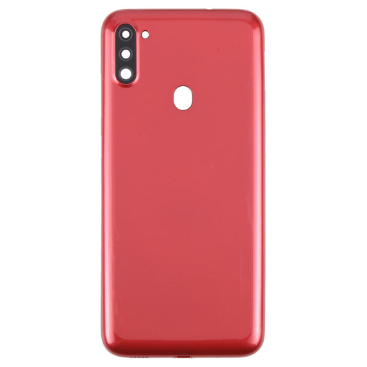 For Samsung Galaxy A11 SM-A115F Battery Back Cover with Camera Lens Frame(Red)