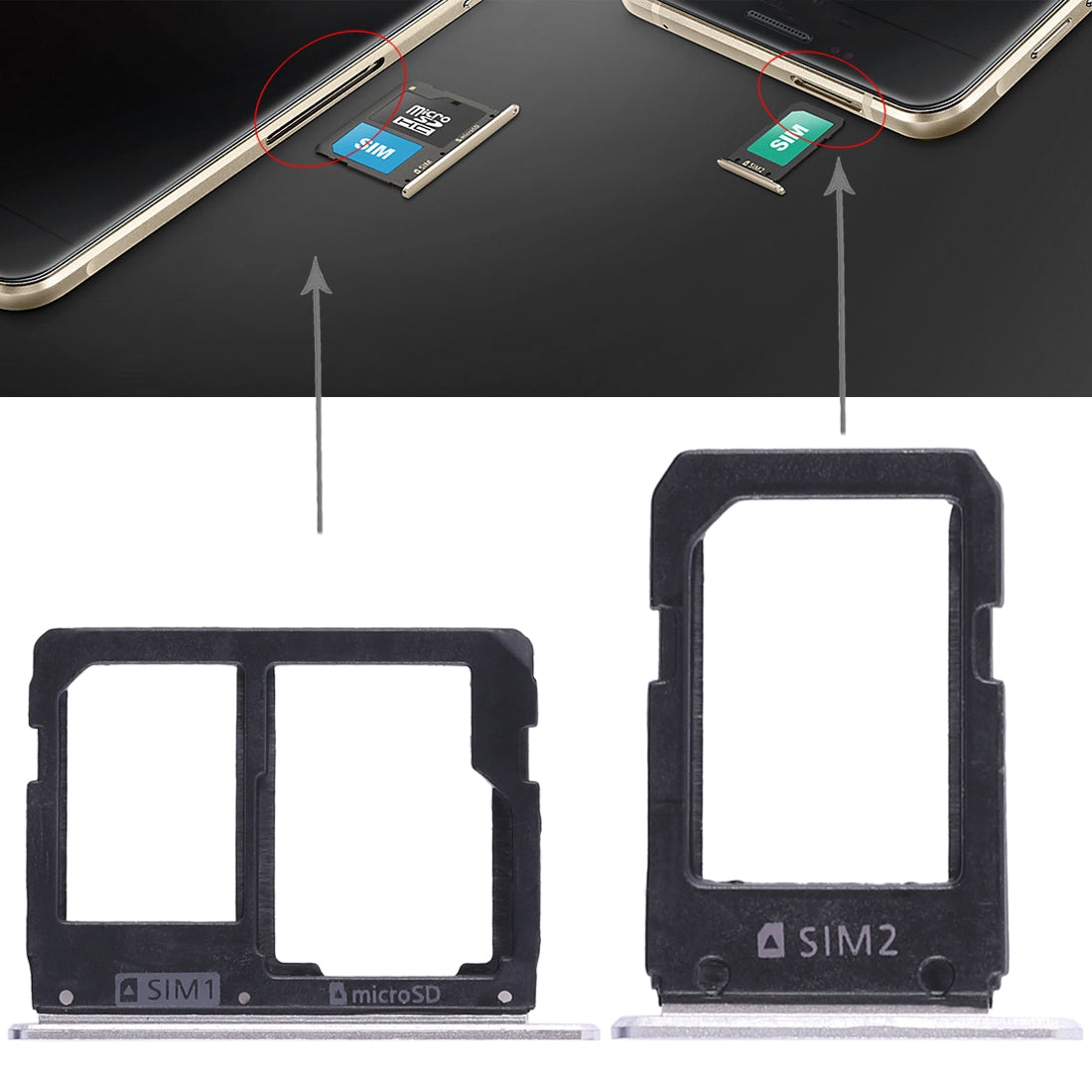 For Galaxy A5108 / A7108 2 SIM Card Tray + Micro SD Card Tray (White)