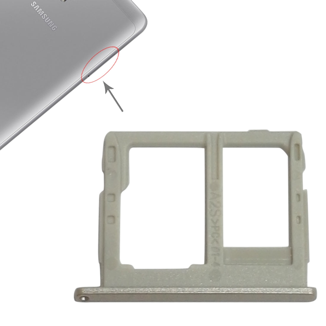 For Galaxy Tab A 8.0 / T380 / T385 SIM Card Tray + Micro SD Card Tray (Gold)