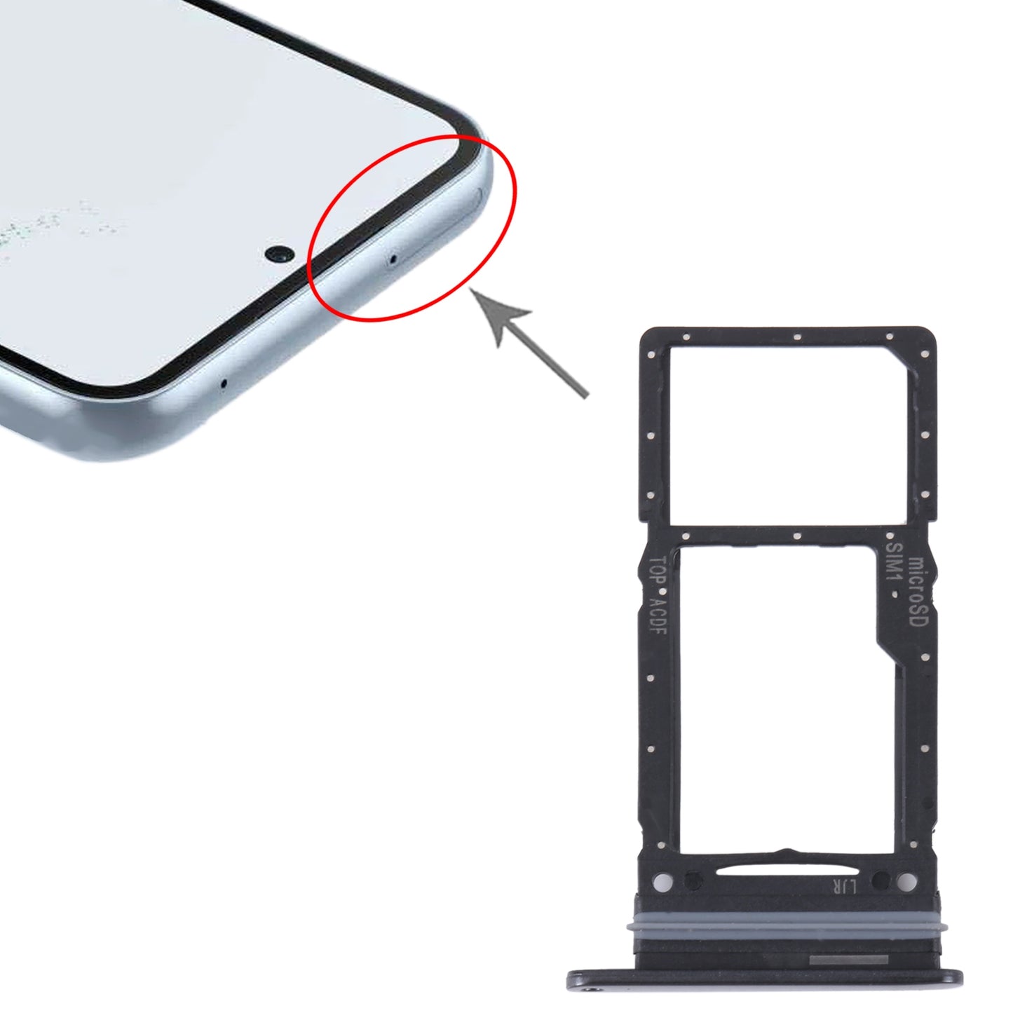 For Samsung Galaxy A34 SM-A346 Original SIM Card Tray + SIM / Micro SD Card Tray (Black)