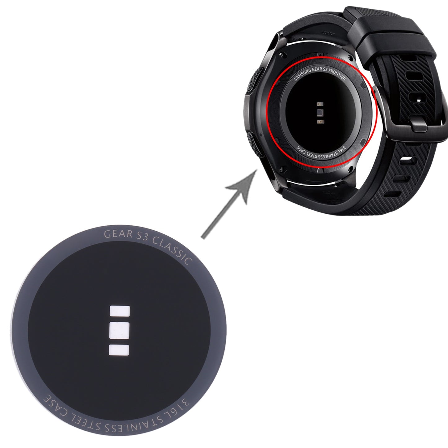 For Samsung Galaxy Gear S3 classic SM-R770 Original Heart-rate Sensor Glass Lens Cover