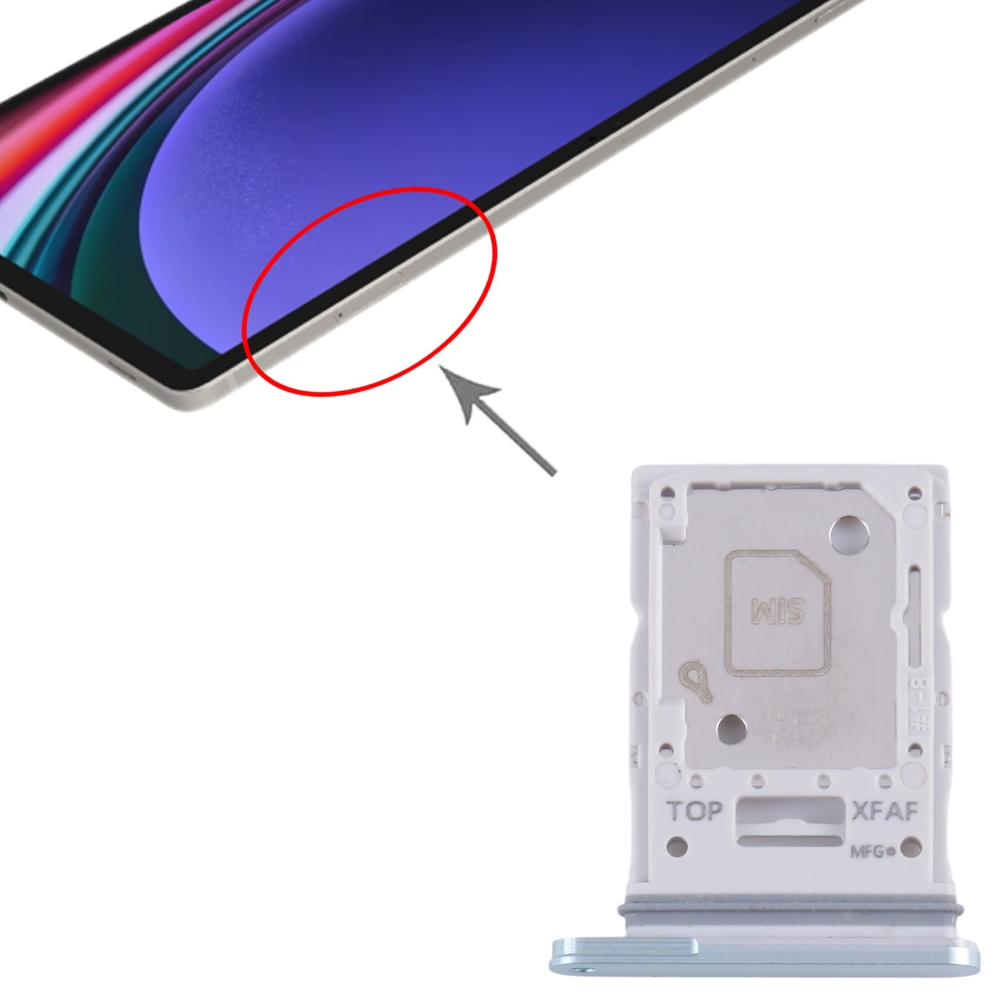 Original SIM + Micro SD Card Tray for Samsung Galaxy Tab S9+ (Green)