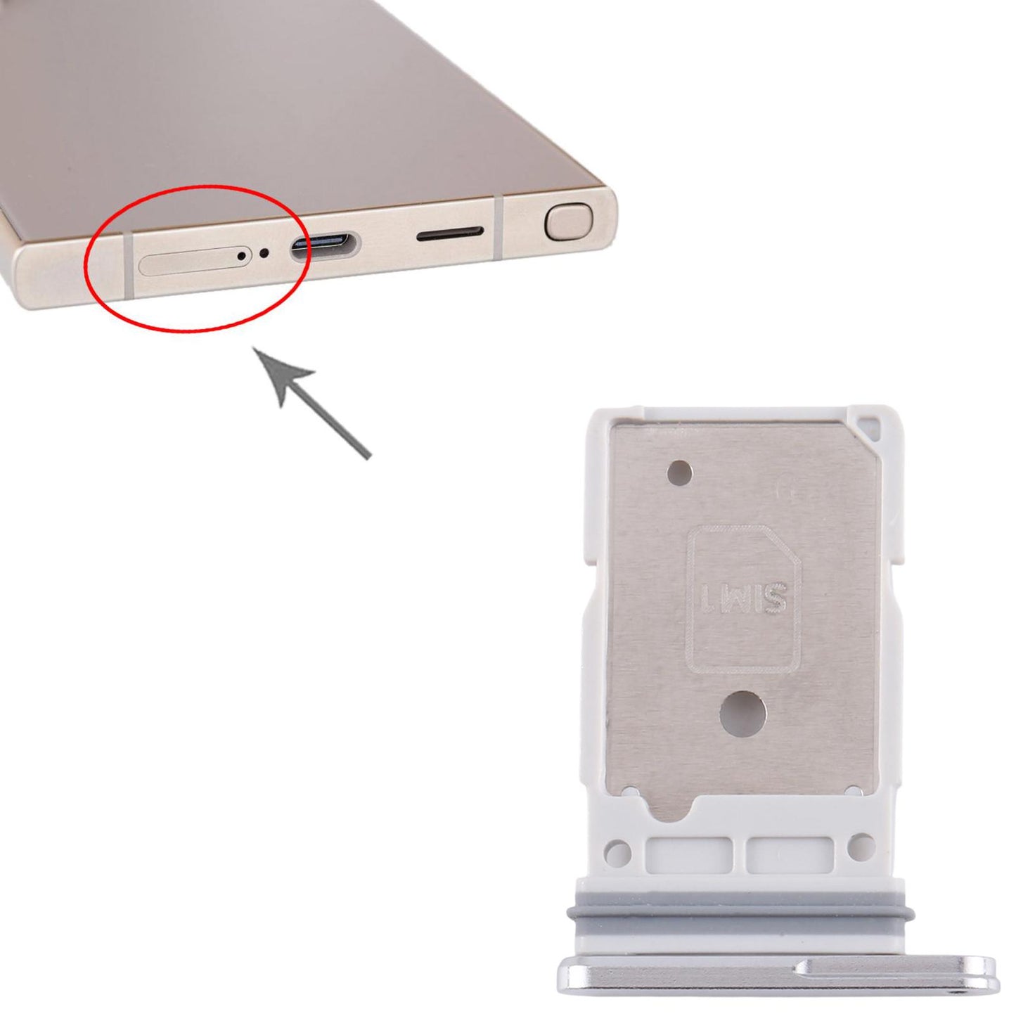 For Samsung Galaxy S25 Ultra SM-S938B Original SIM + SIM Card Tray (White)