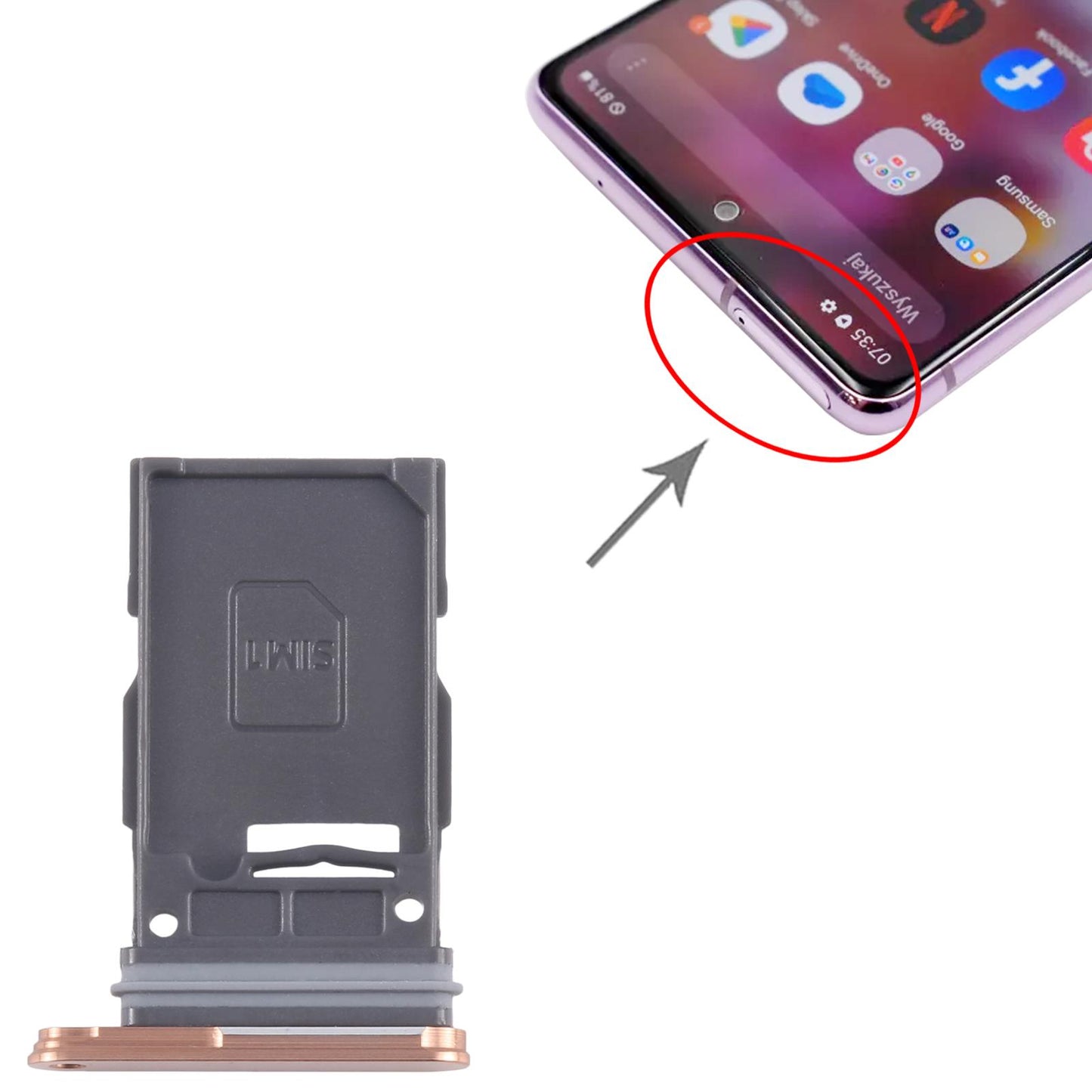 For Samsung Galaxy S24 SM-S921U Original SIM Card Tray (Orange)