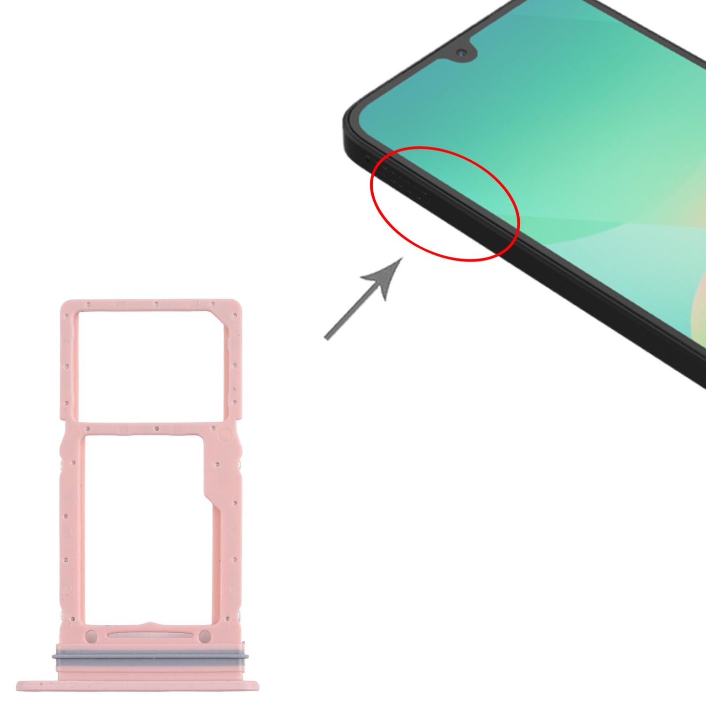 For Samsung Galaxy A26 SM-A266U Original SIM + Micro SD Card Tray (Pink)