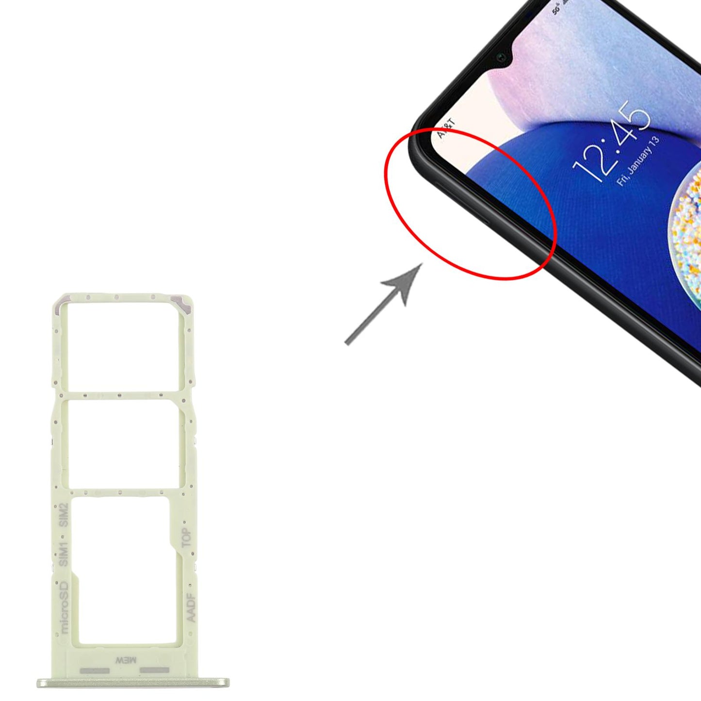 For Samsung Galaxy A14 5G SM-A146B 10pcs Original SIM Card Tray + SIM Card Tray + Micro SD Card Tray (Green)