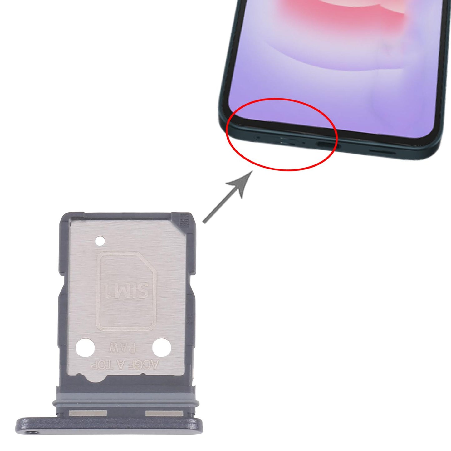 For Samsung Galaxy A37 SM-A376B Original SIM + SIM Card Tray (Black)