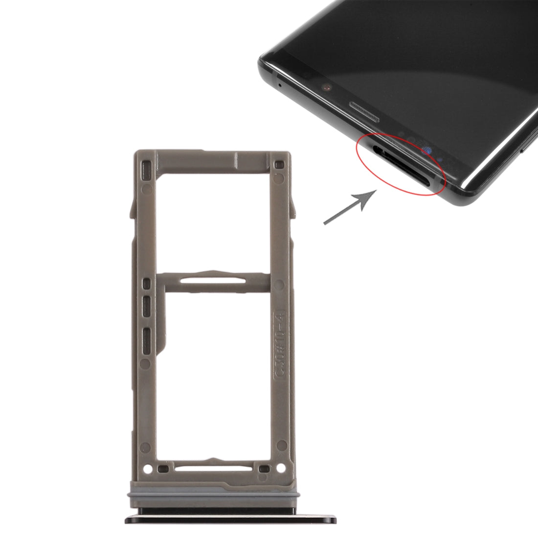 For Galaxy Note9 SIM Card Tray + Micro SD Card Tray (Black)
