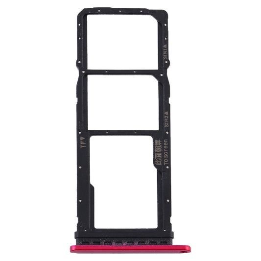 SIM Card Tray + SIM Card Tray + Micro SD Card Tray for Huawei Y7p (Rose Red)