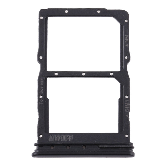 SIM Card Tray + NM Card Tray for Huawei P40 Lite 5G (Black)