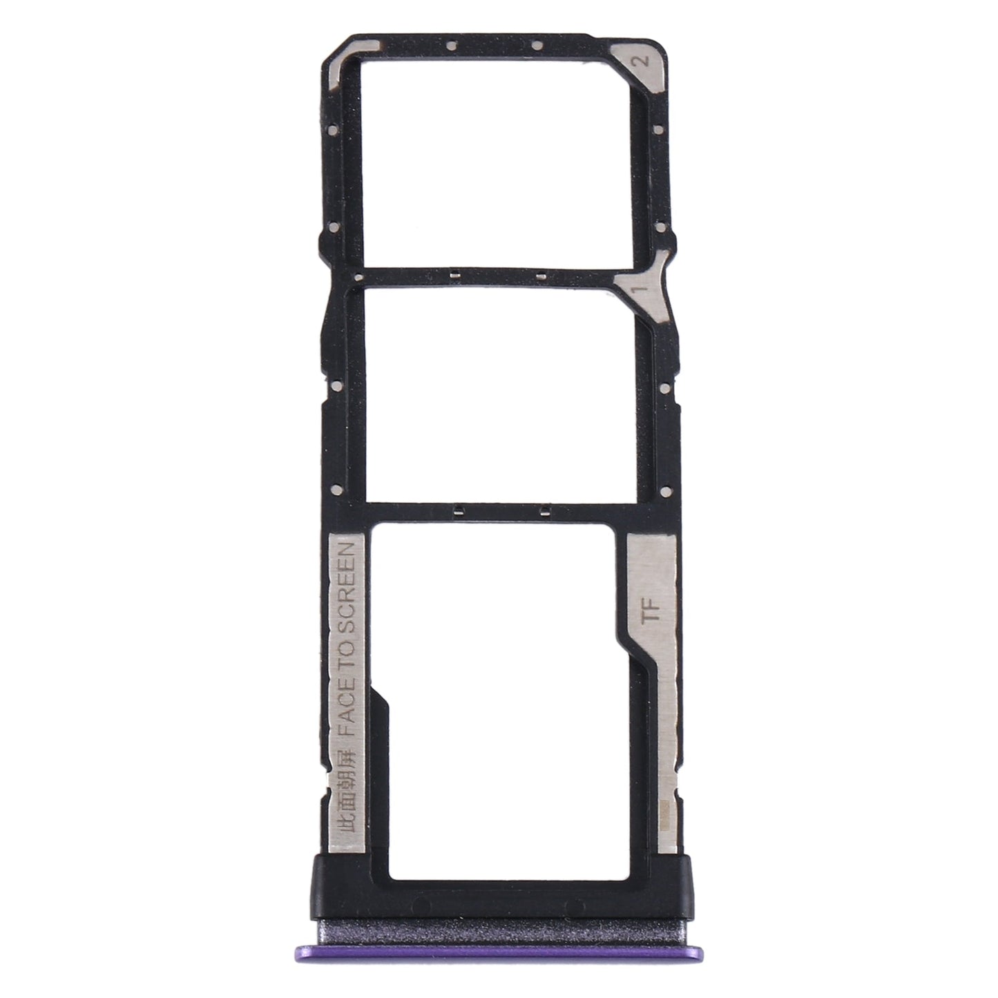 SIM Card Tray + SIM Card Tray + Micro SD Card Tray for Xiaomi Redmi Note 9 5G / Redmi Note 9T M2007J22G M2007J22C(Purple)