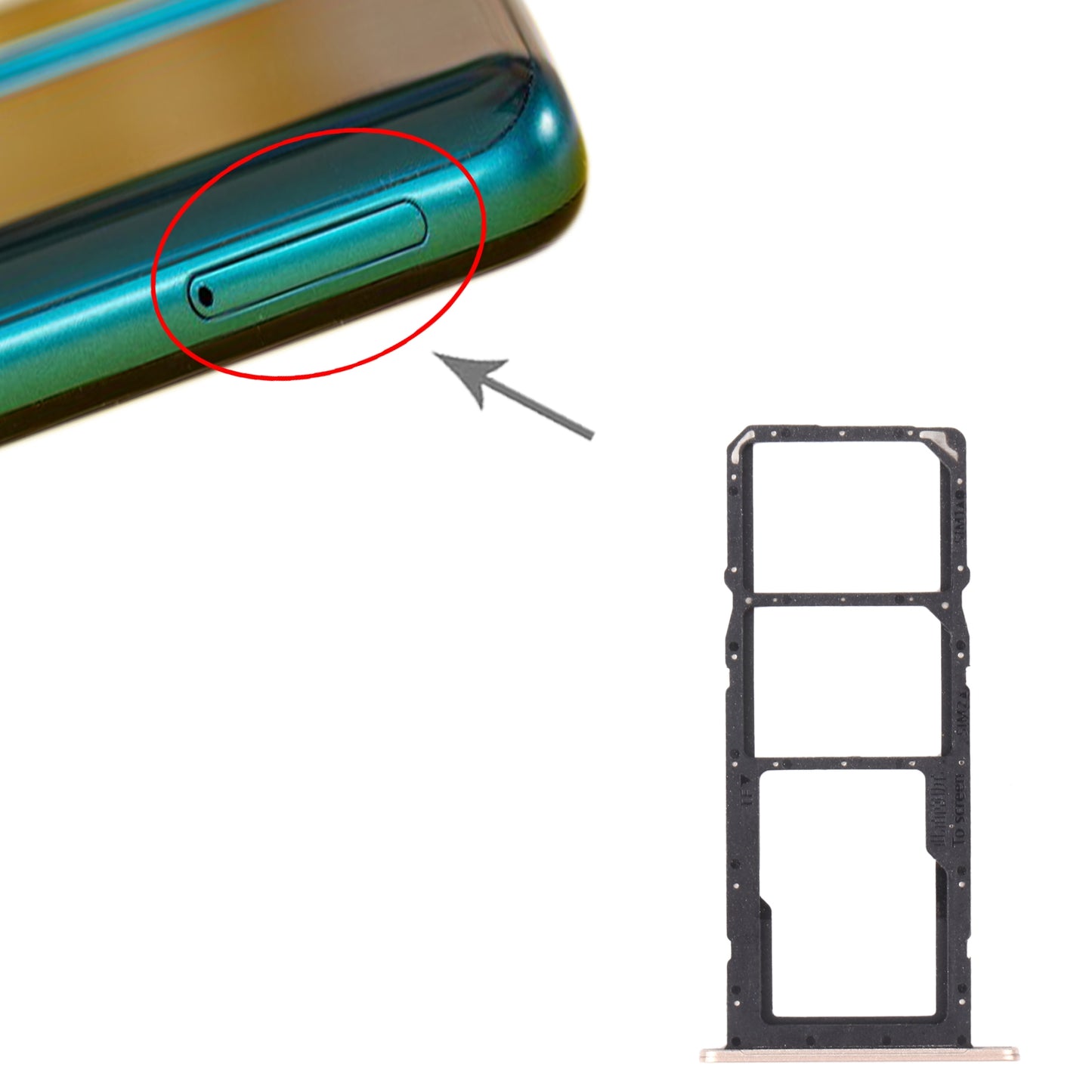 SIM Card Tray + SIM Card Tray + Micro SD Card Tray for Huawei P Smart 2021 (Gold)