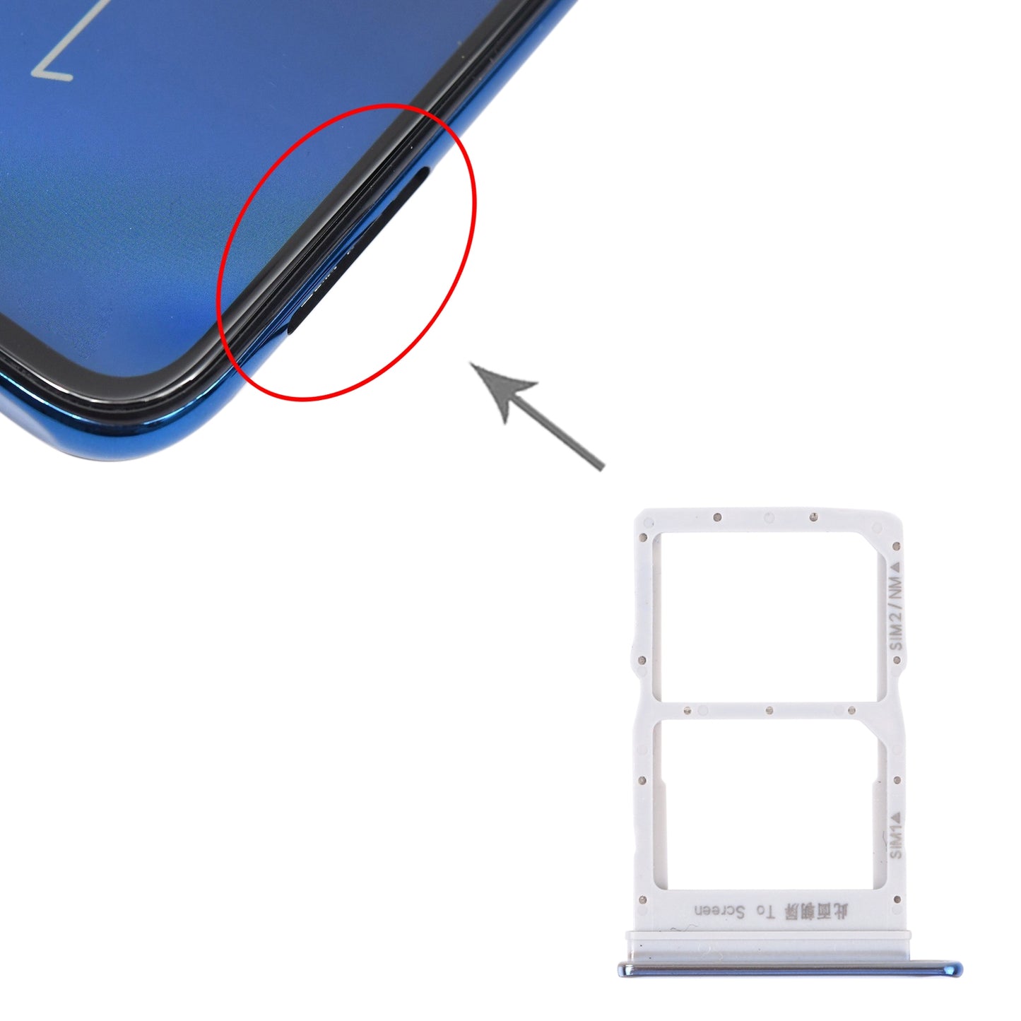 SIM Card Tray + SIM Card Tray / NMicro Card Tray for Honor X10 Max 5G (Silver)