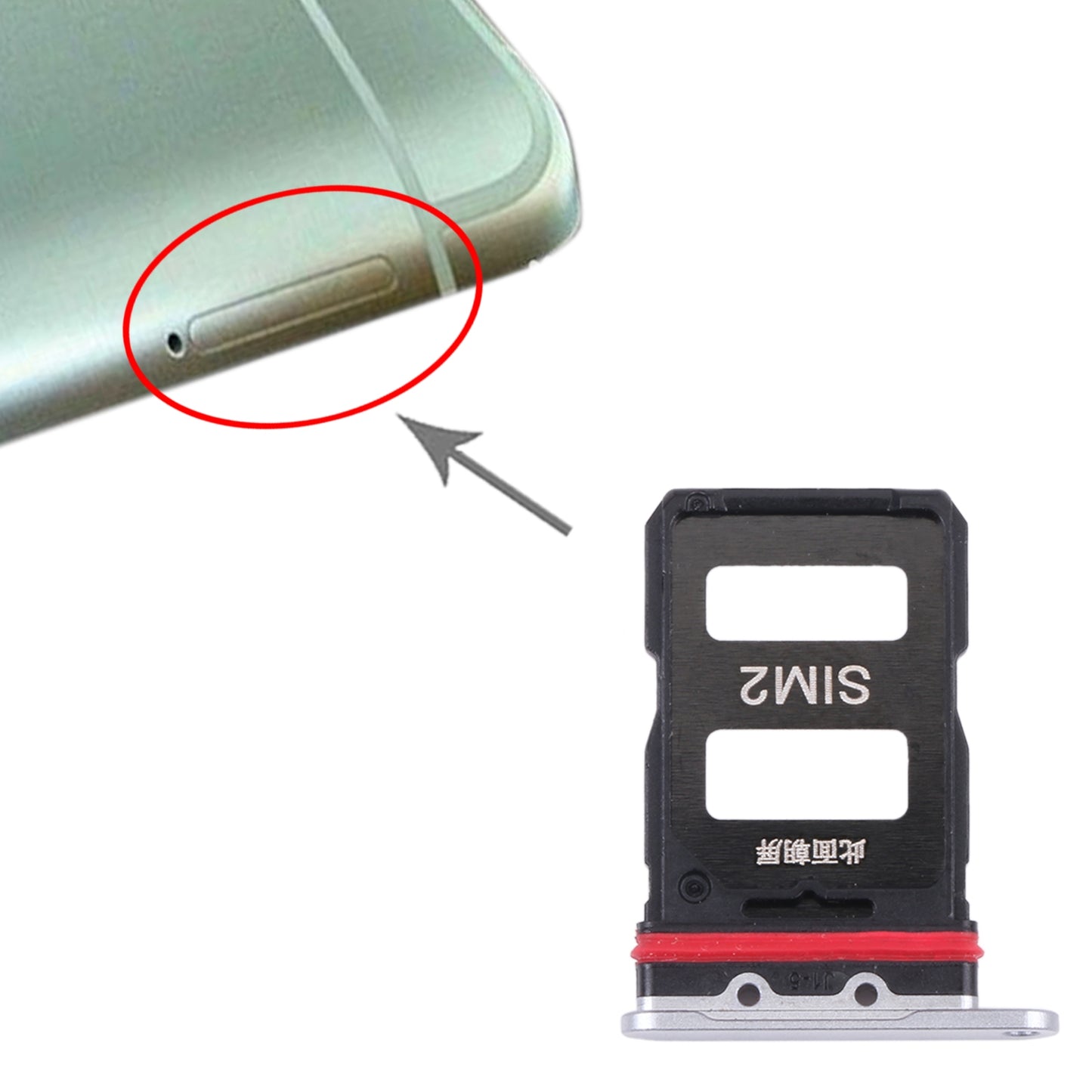 SIM Card Tray + SIM Card Tray for Xiaomi Redmi K40 Gaming M2012K10C M2104K10AC (Silver)