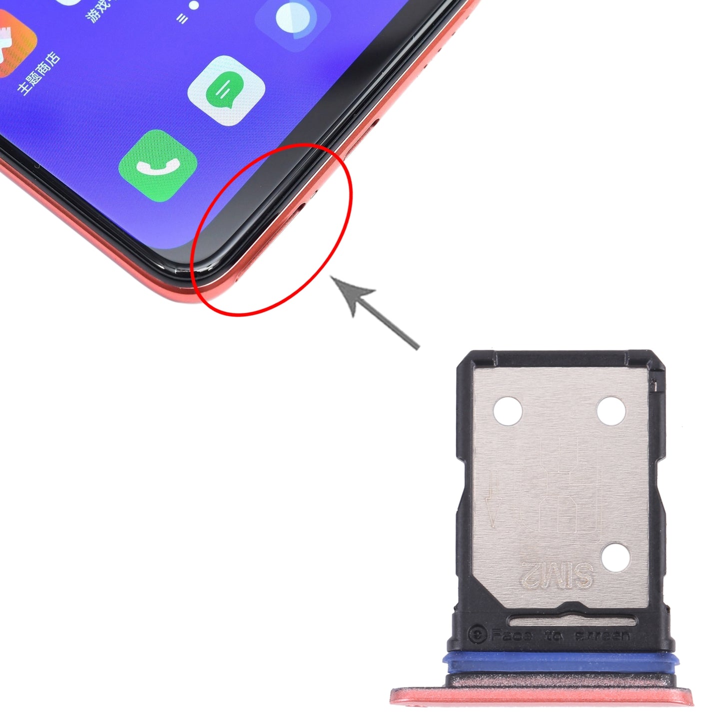 For OPPO Realme V15 5G SIM Card Tray + SIM Card Tray (Gold)