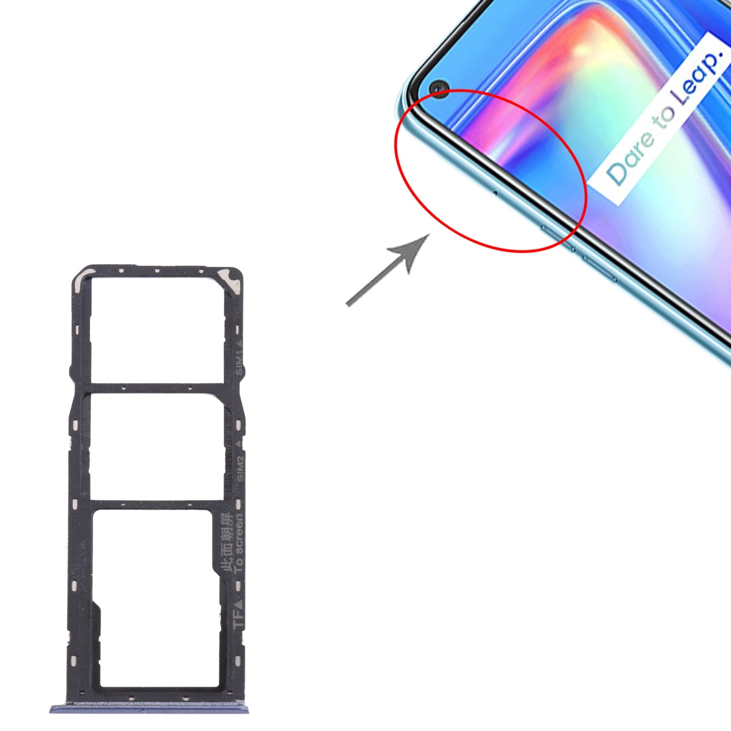 For OPPO Realme 7 (Global) SIM Card Tray + SIM Card Tray + Micro SD Card Tray (Blue)
