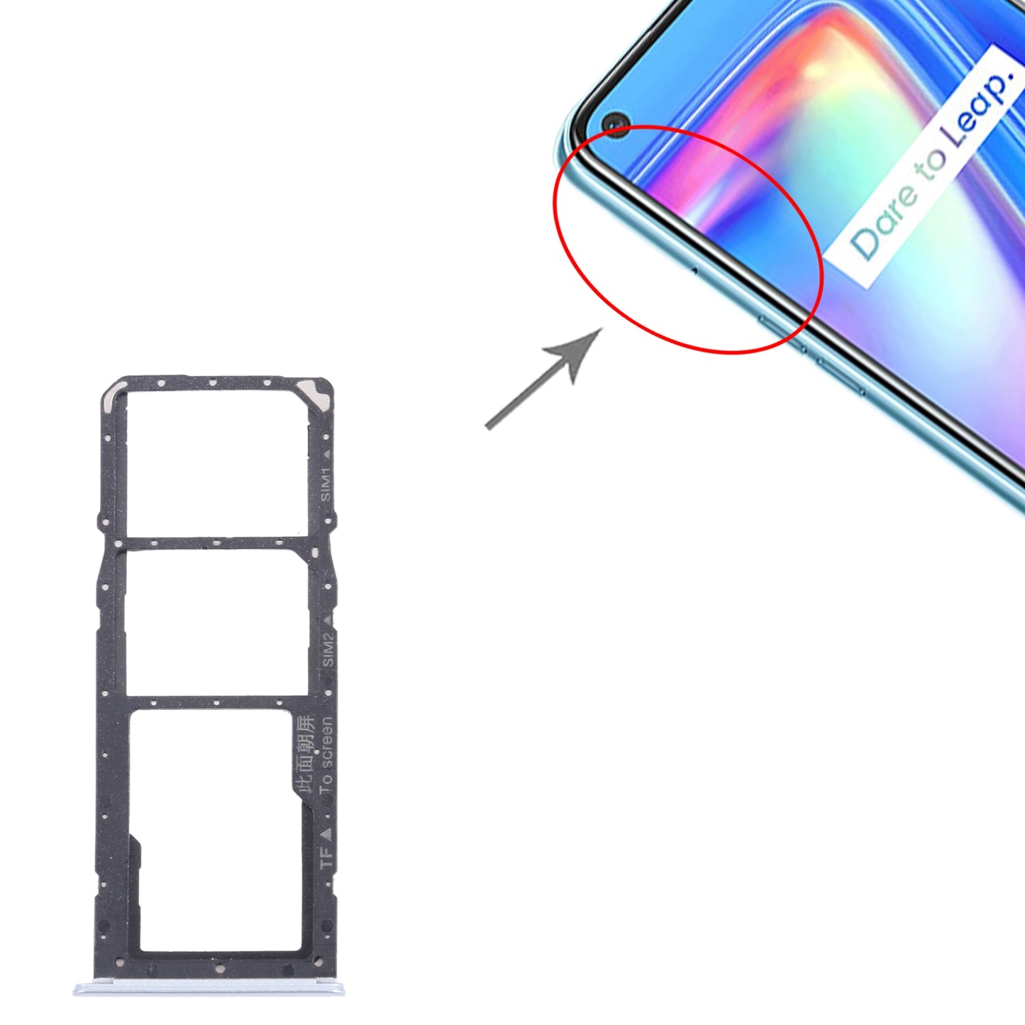 For OPPO Realme 7 (Global) SIM Card Tray + SIM Card Tray + Micro SD Card Tray (White)