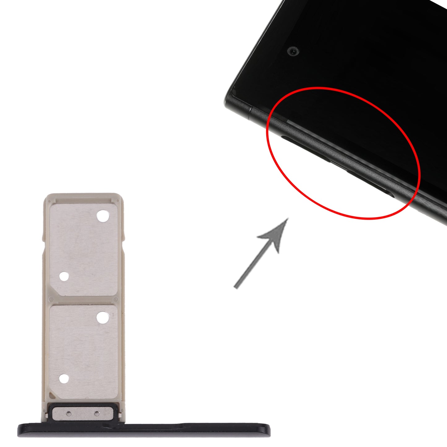 SIM Card Tray + SIM Card Tray for Sony Xperia XA1 Plus (Black)