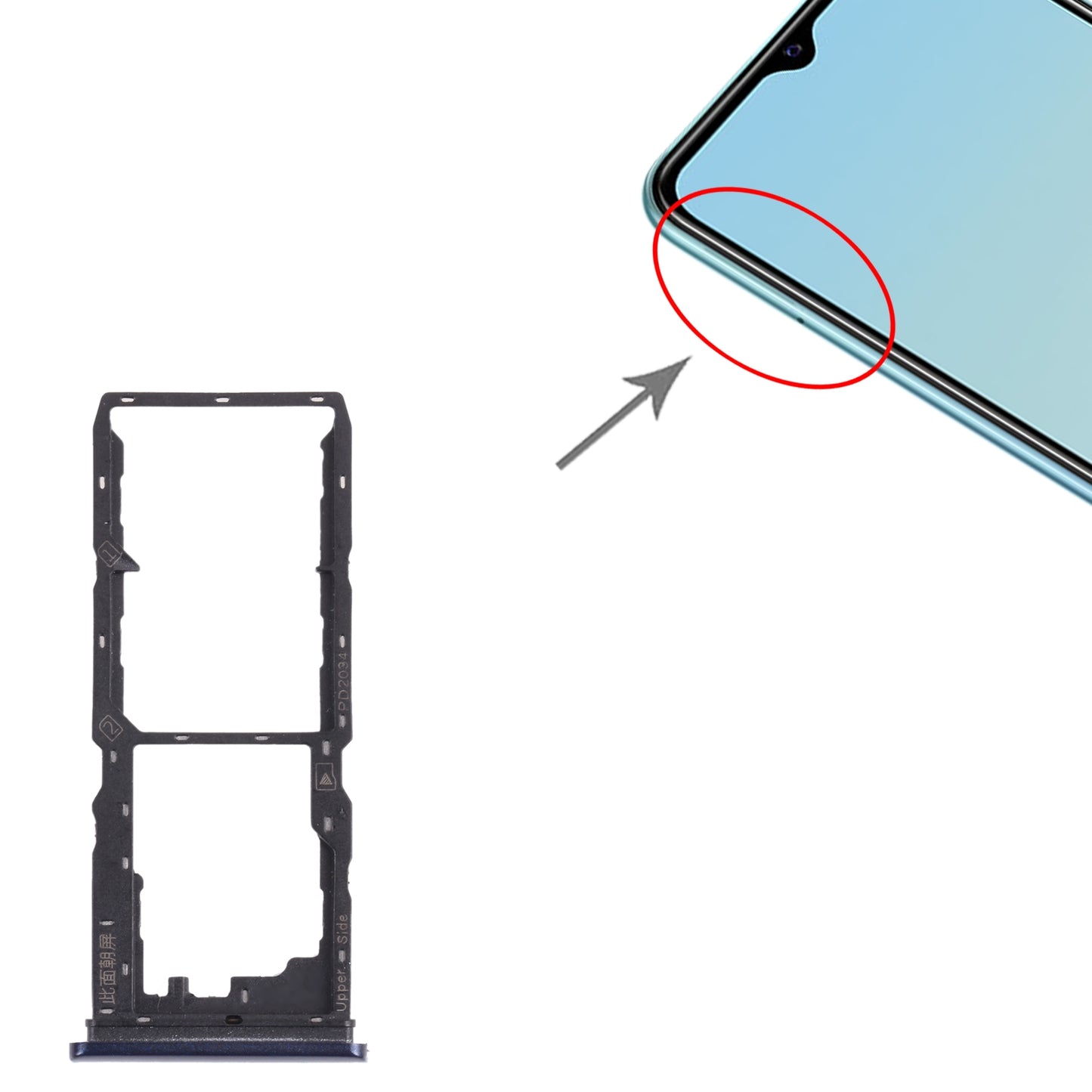 For vivo Y20G / Y20s (G) SIM Card Tray + SIM Card Tray + Micro SD Card Tray (Black)