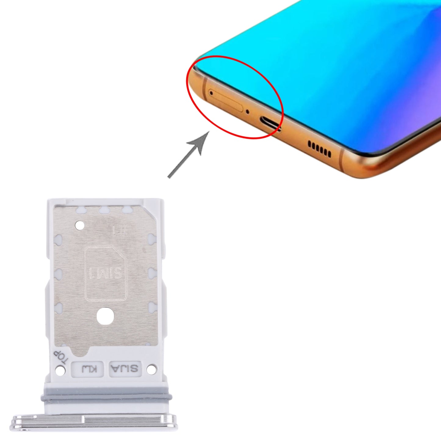 For Samsung Galaxy S22+ 5G / S22 5G / SM-S906B SM-S901B Original SIM Card Tray + SIM Card Tray (White)
