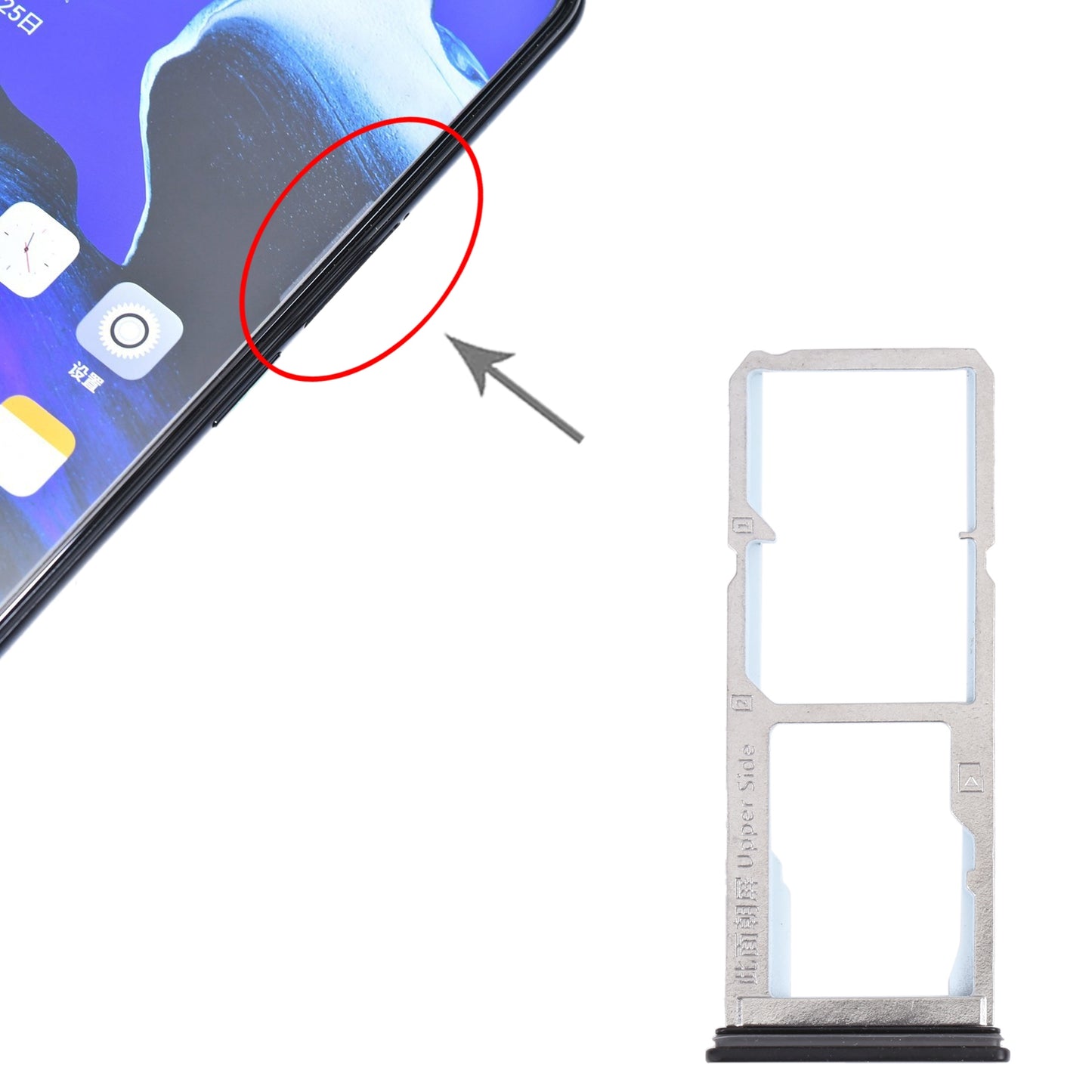For OPPO Reno2 Z/Reno2 F SIM Card Tray + SIM Card Tray + Micro SD card tray (Blue)