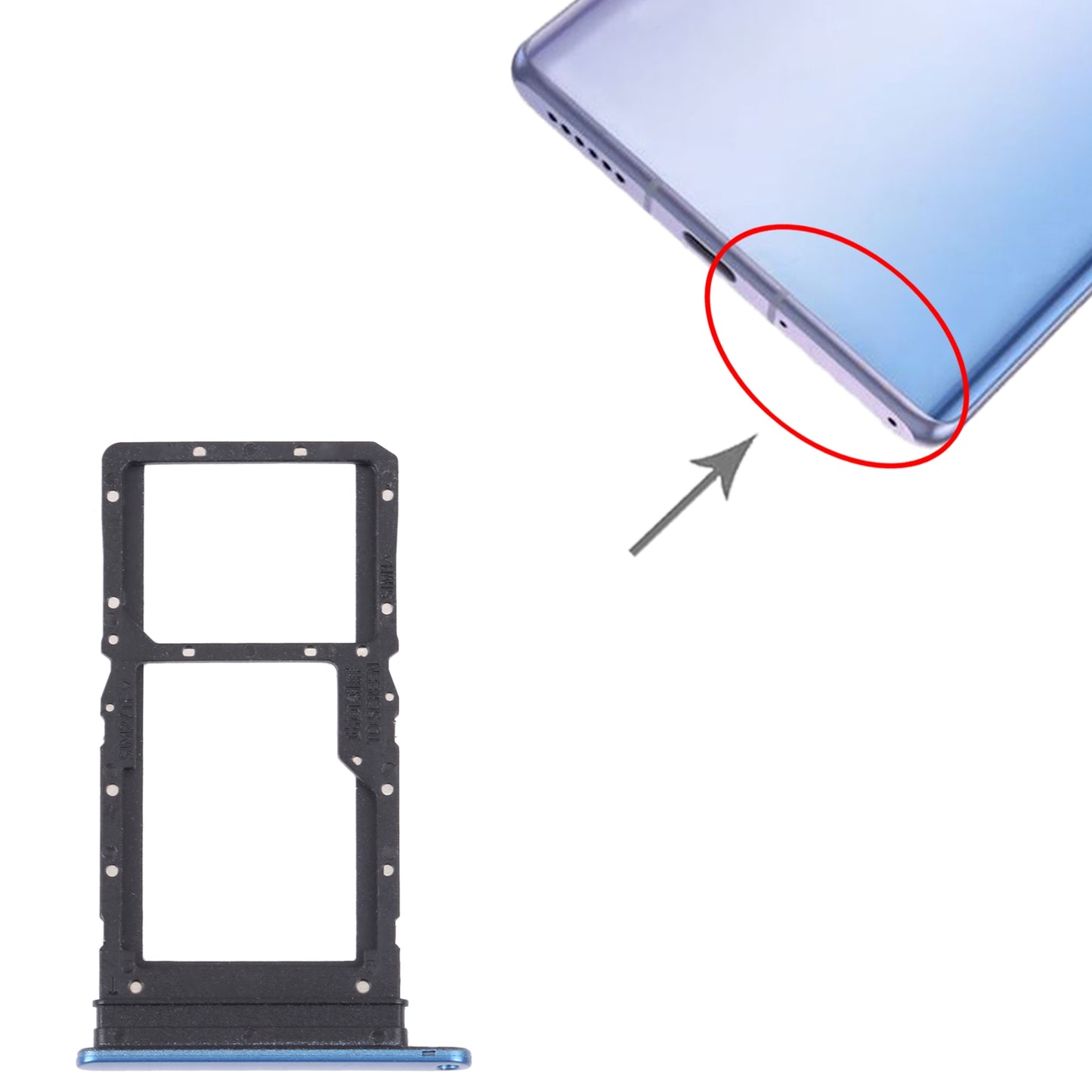 SIM Card Tray + SIM Card Tray / Micro SD Card Tray for Honor Play 30 Plus(Blue)