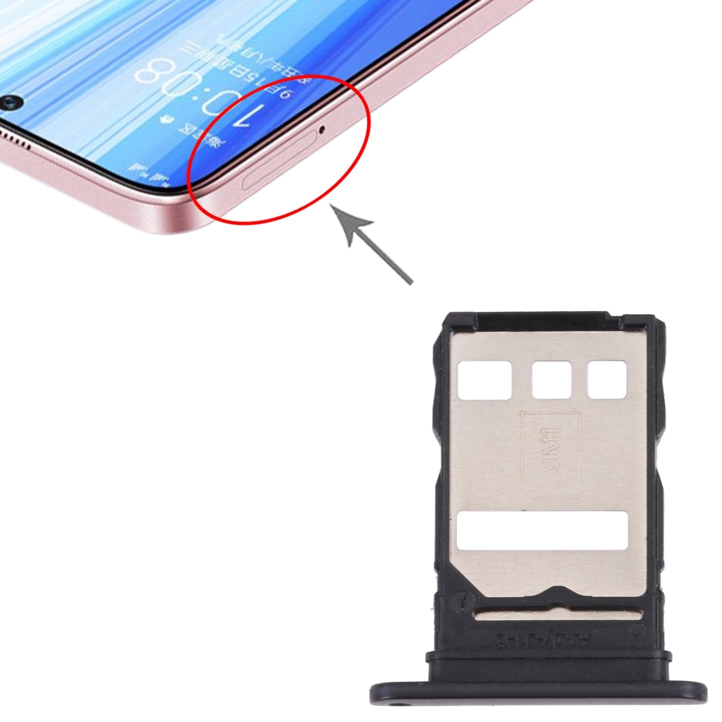 SIM Card Tray + SIM Card Tray for Honor X30 5G (Black)