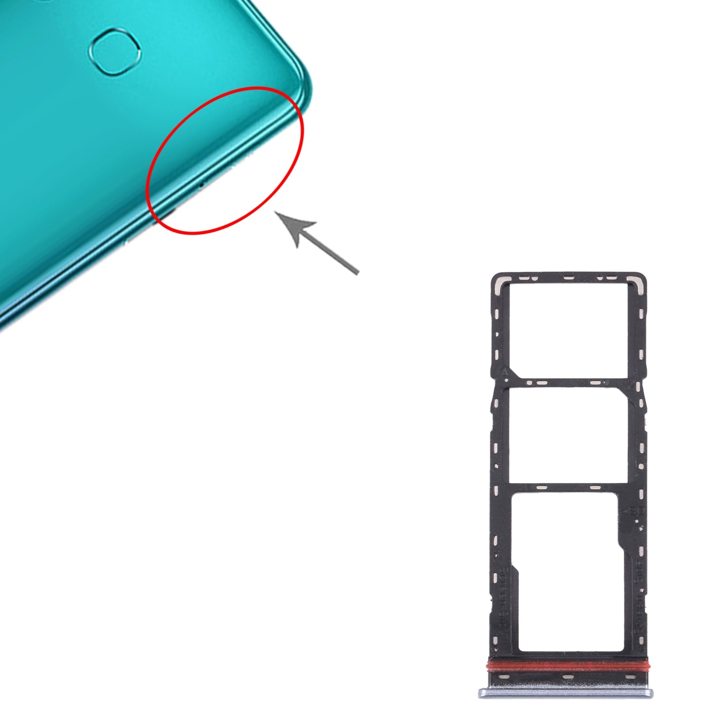 For Infinix Zero 8 X687 SIM Card Tray + SIM Card Tray + Micro SD Card Tray (Silver)