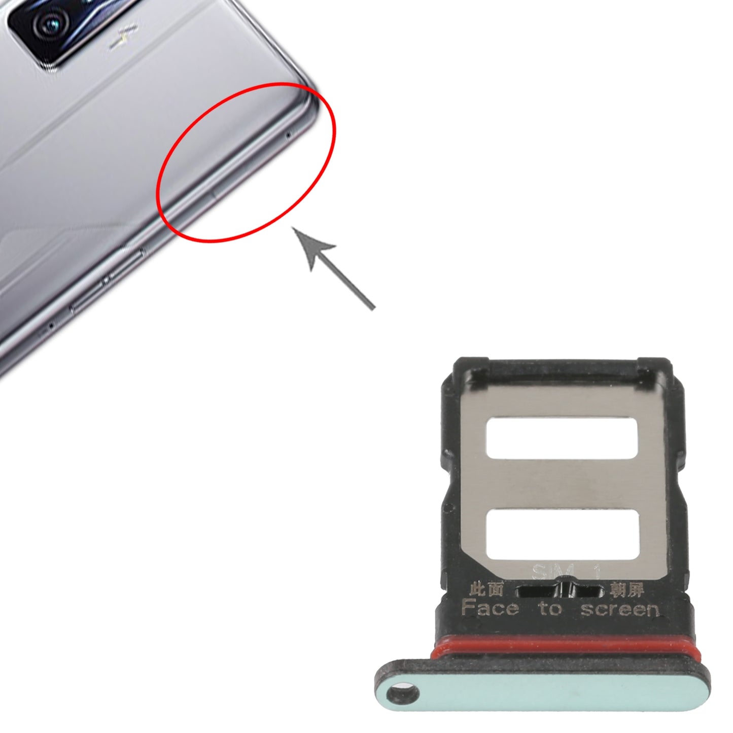 For Xiaomi Redmi K50/K50 Pro SIM Card Tray + SIM Card Tray (Green)