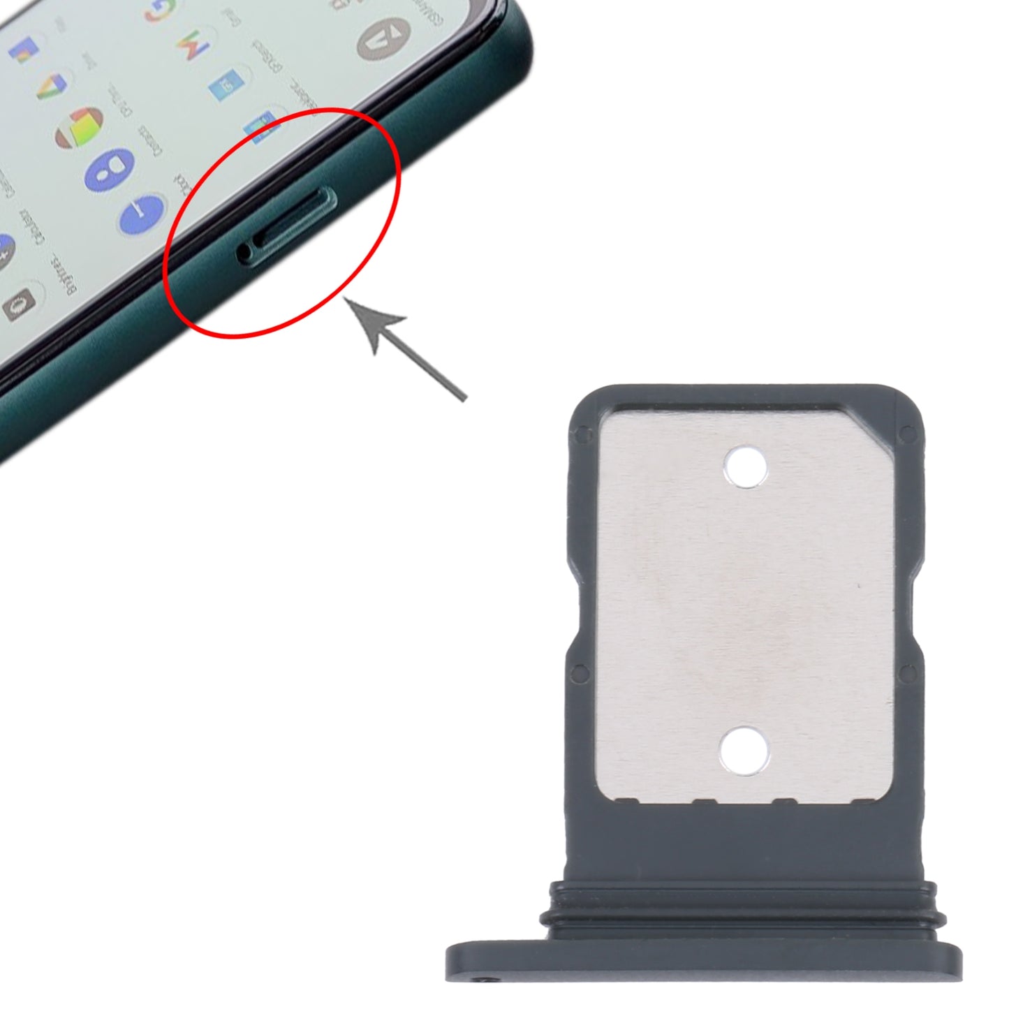 SIM Card Tray for Google Pixel 5a (Black)